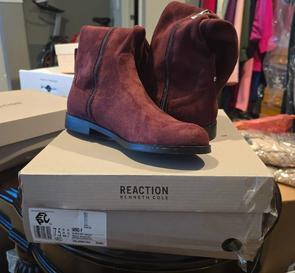 Kenneth Cole Burgundy Over-the-Knee Suede Boots